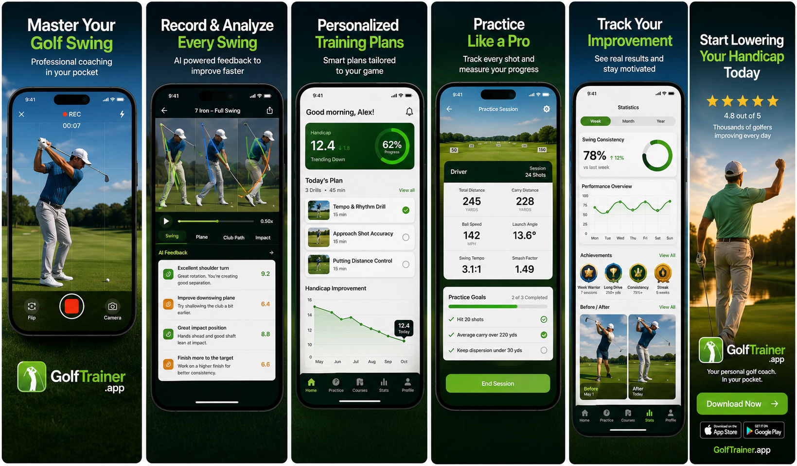 Web & mobile in Golf Trainer